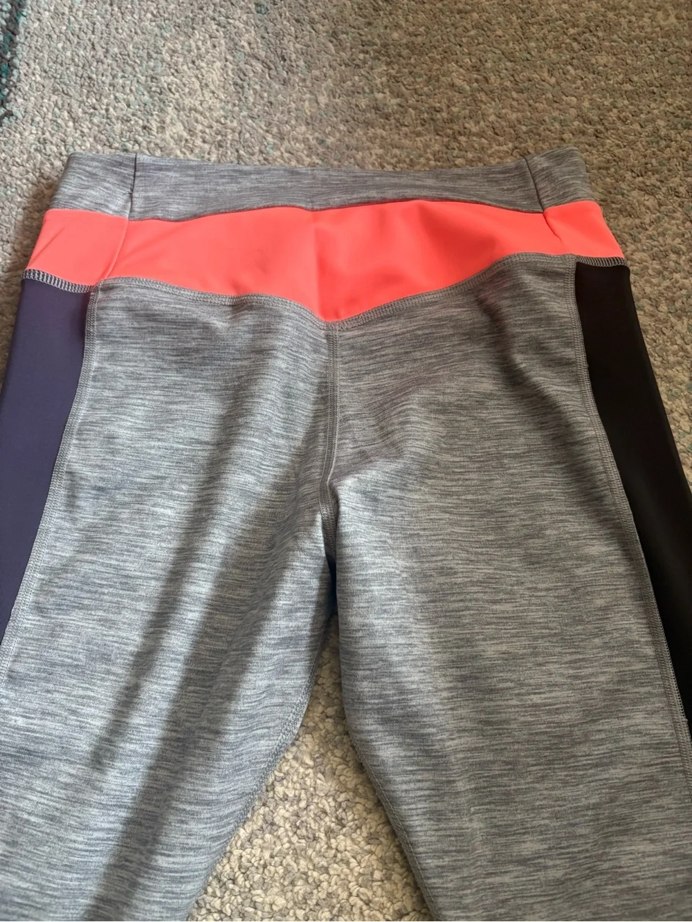 Nike Gray, Coral and Navy Colorblock Leggings